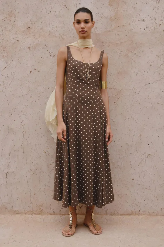 ПЛАТЬЕ МИДИ В ГОРОШЕК