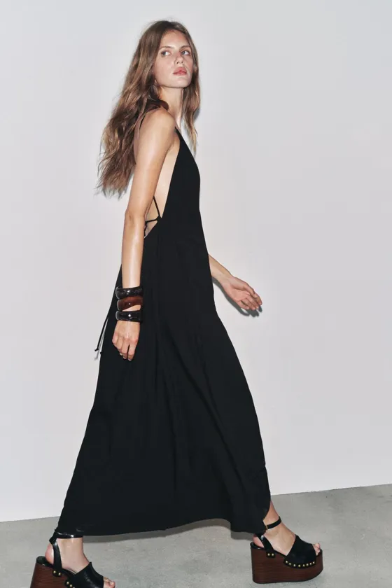 ДЛИННОЕ ПЛАТЬЕ С ЗАВЯЗКАМИ ZW COLLECTION