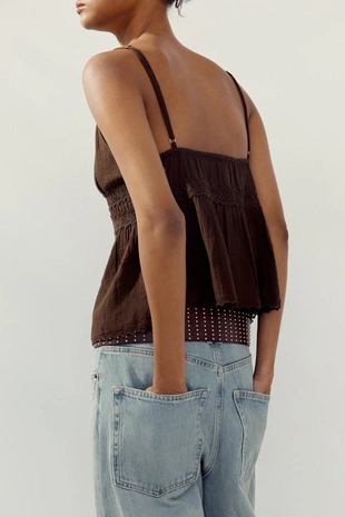 Топ из марли с кружевом- Заказать в России