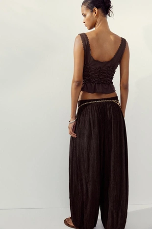 Chocolate | 6929/215/717 - Zara Брюки-баллоны из рельефной ткани