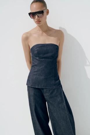 Джинсовый топ-бандо TRF- Заказать в России