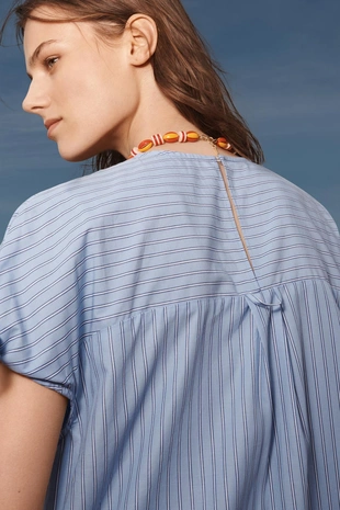 Платье LIMITED EDITION в полоску с асимметричным подолом- Заказать в России