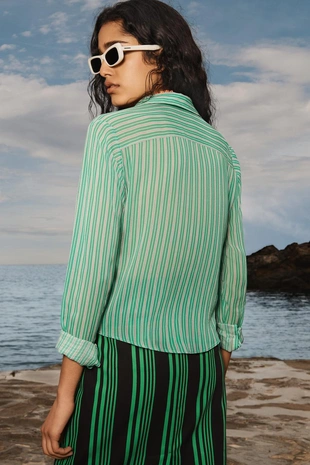 Купить Zara Прямая юбка в полоску LIMITED EDITION