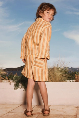 Рубашка в полоску из 100% льна LIMITED EDITION- Заказать в России