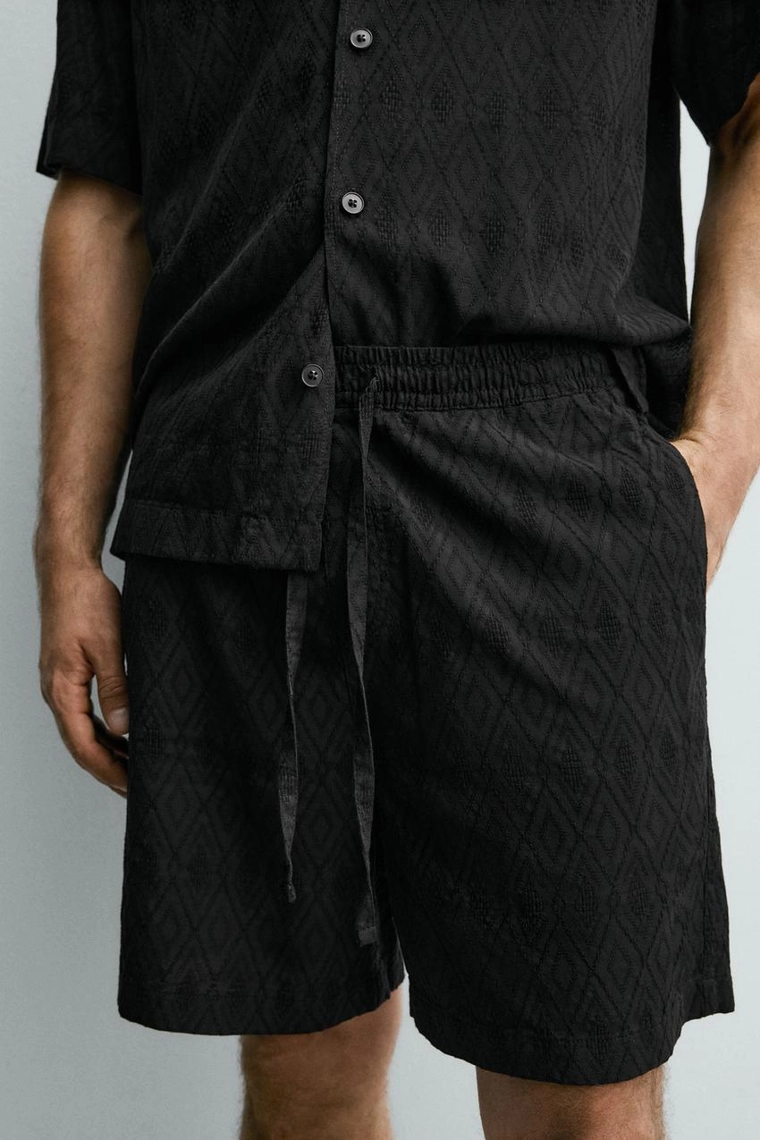 Бермуда с геометрическим жаккардом regular fit
