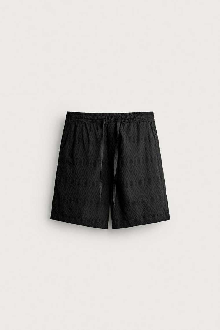 Бермуда с геометрическим жаккардом regular fit