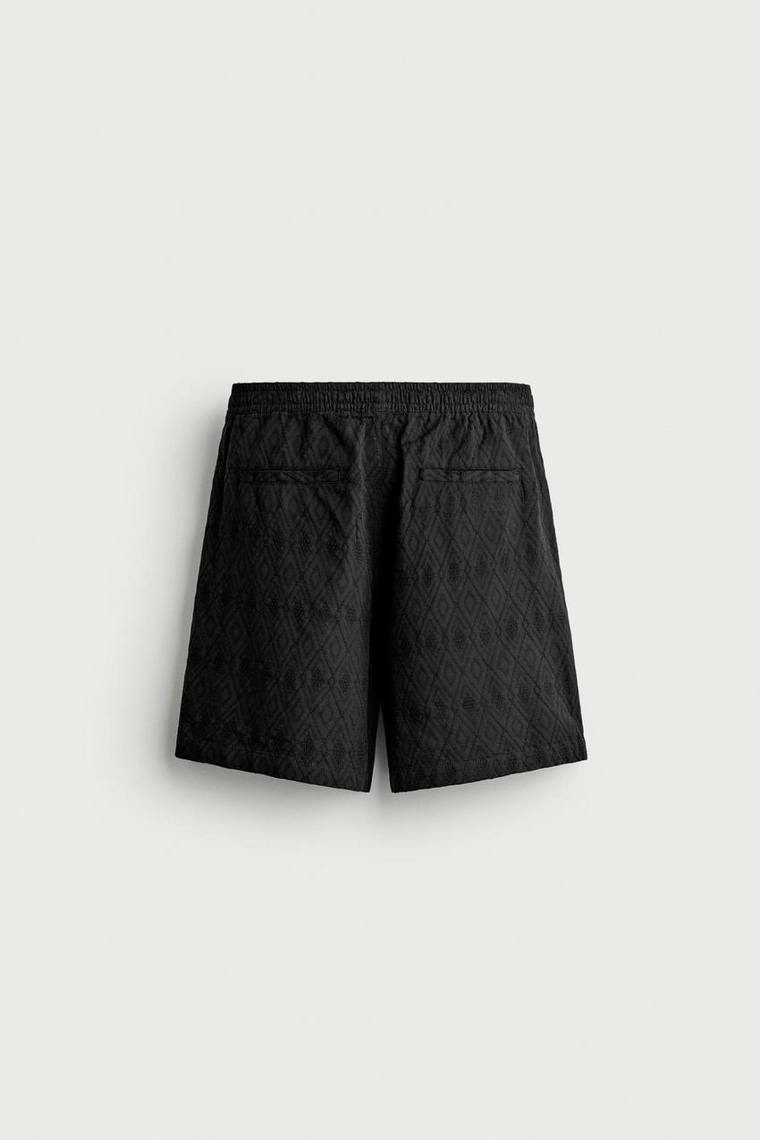 Бермуда с геометрическим жаккардом regular fit