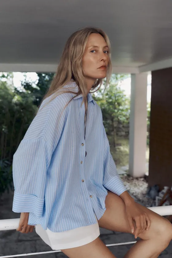 Полосатая рубашка zara