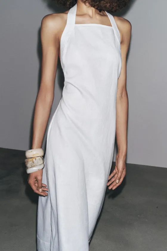 ПЛАТЬЕ-ХАЛТЕР ИЗ 100% ЛЬНА ZW COLLECTION