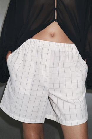 Клетчатые хлопковые шорты- Заказать в России
