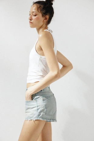 Джинсовые мини-шорты TRF со средней посадкой- Заказать в России