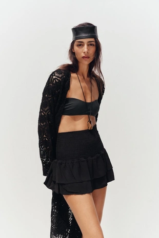 Бермуды с широкой талией и воланами- Заказать в России