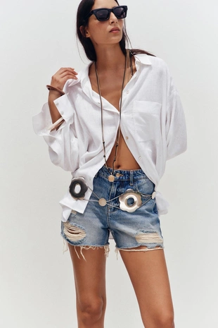 Шорты Z1975 с низкой посадкой и рваной отделкой- Заказать в России