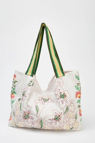 Большая тканевая сумка-шопер с фантазийным рисунком- Заказать в России