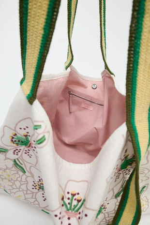 Большая тканевая сумка-шопер с фантазийным рисунком- Заказать в России