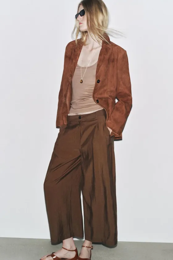 УКОРОЧЕННЫЕ БРЮКИ С ЗАЩИПАМИ — ZW COLLECTION