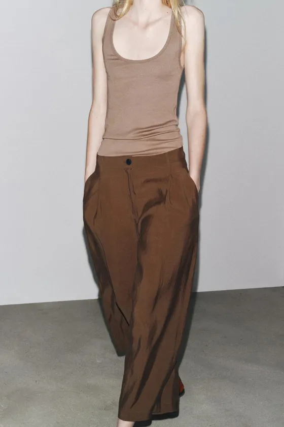УКОРОЧЕННЫЕ БРЮКИ С ЗАЩИПАМИ — ZW COLLECTION