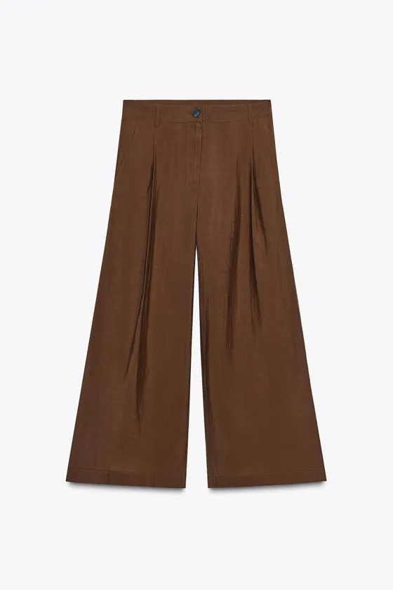 УКОРОЧЕННЫЕ БРЮКИ С ЗАЩИПАМИ — ZW COLLECTION