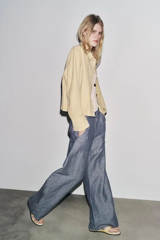 БРЮКИ WIDE-LEG ИЗ ЛЬНЯНОЙ ТКАНИ — ZW COLLECTION