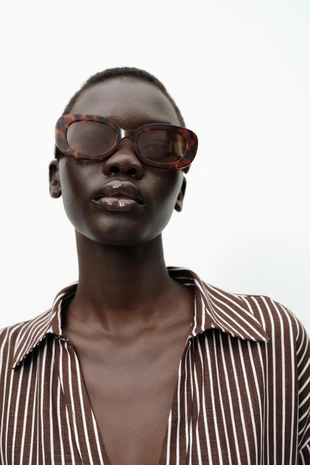 Укороченная рубашка из смесового льна- Заказать в России