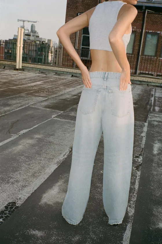 ДЖИНСЫ RELAXED OVERSIZE С ВЫСОКОЙ ПОСАДКОЙ И УКРАШЕНИЯМИ