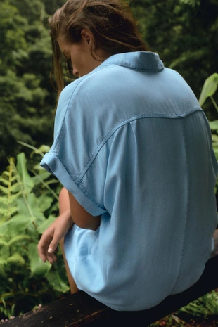 Light blue | 6929/383/406 - Zara Комбинезон из струящейся ткани с карманами