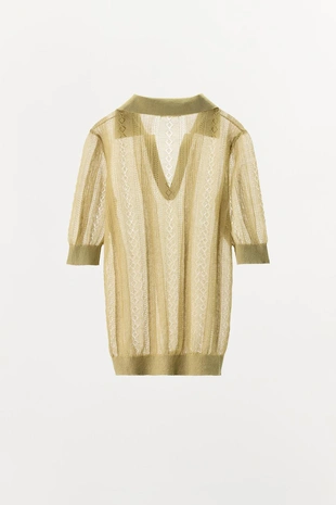 Топ-поло ажурной вязки- Заказать в России