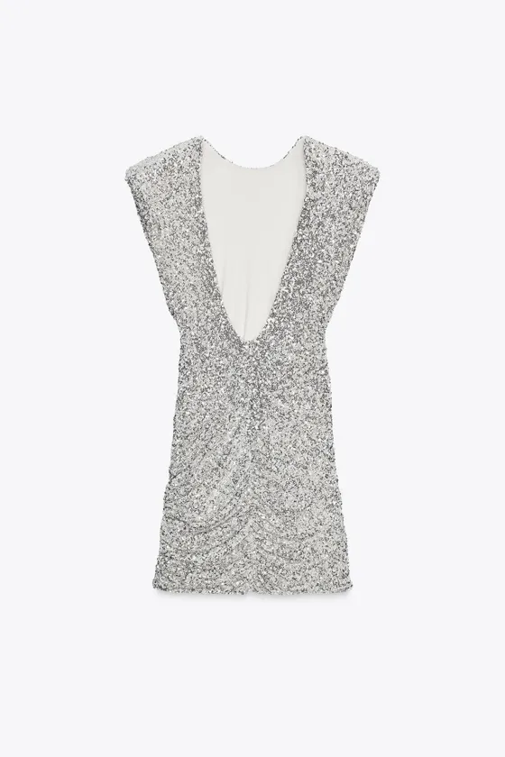 ПЛАТЬЕ С ПАЙЕТКАМИ И ПОДПЛЕЧНИКАМИ — ZW COLLECTION