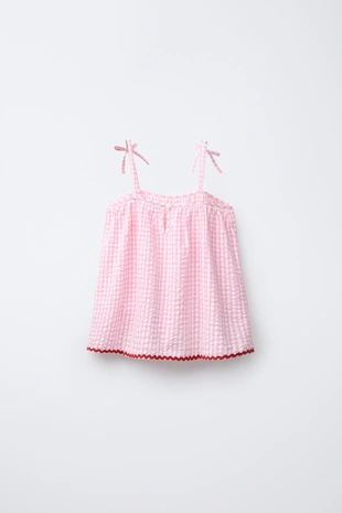 Пижама в клетку для девочек 3-6 лет- Заказать в России