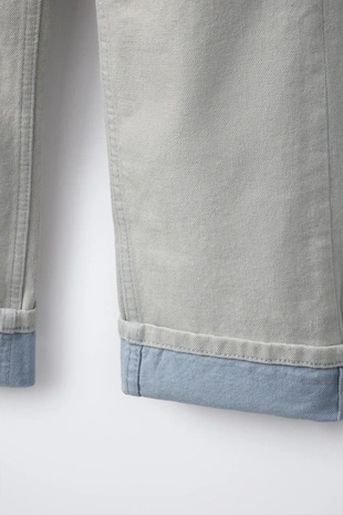 Прямые джинсы с подвернутым низом- Заказать в России