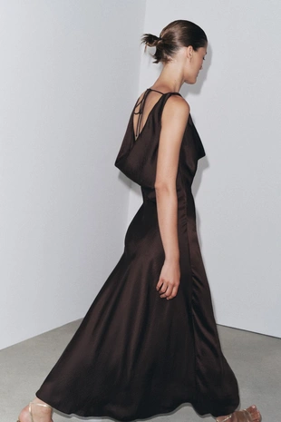 Длинное атласное платье из коллекции ZW- Заказать в России
