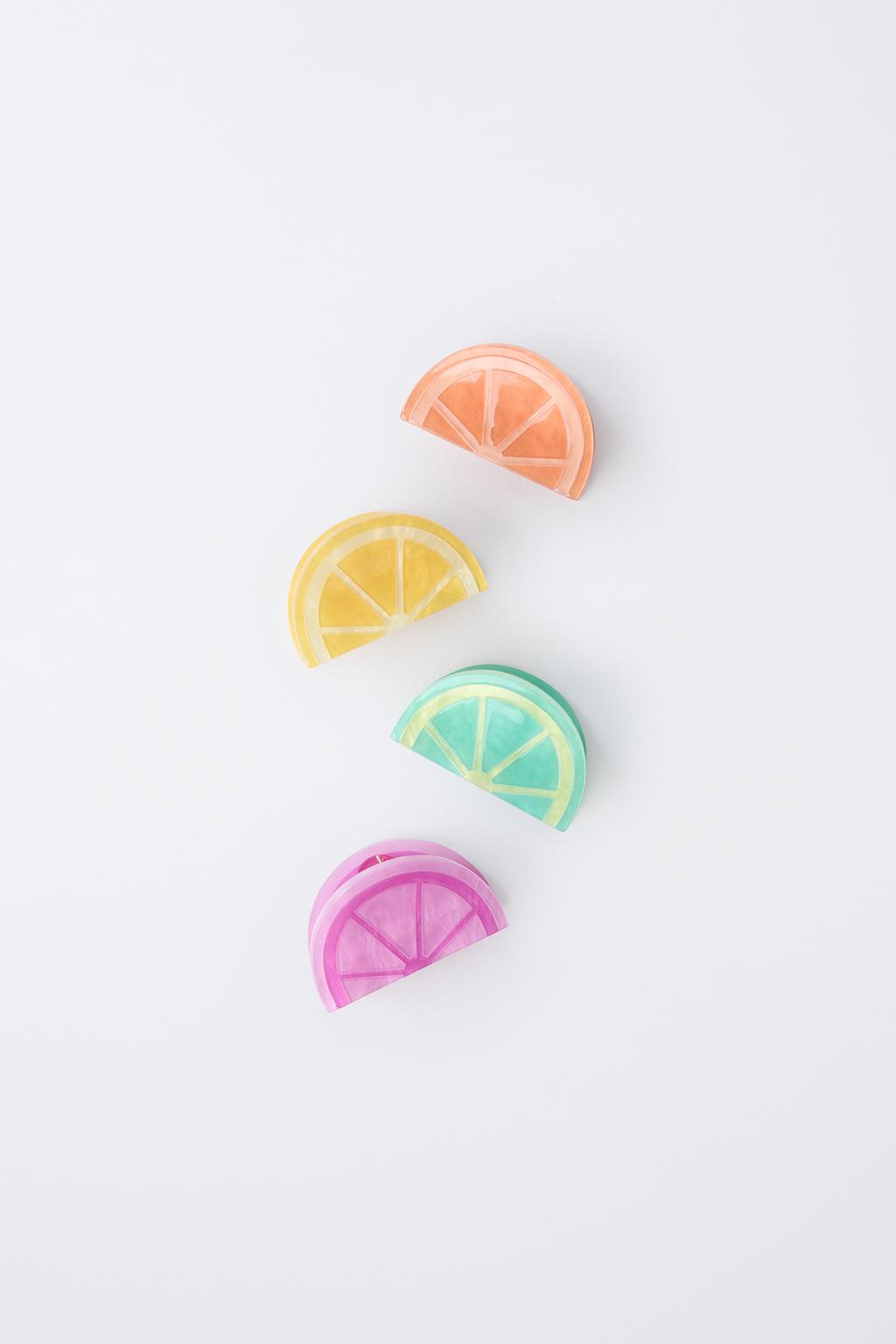 НАБОР ИЗ 4 ЗАКОЛОК ДЛЯ ВОЛОС «ФРУКТЫ»