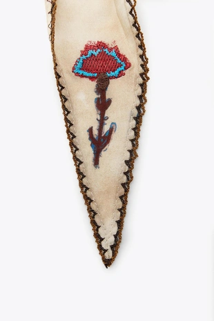 Бандана с цветочной вышивкой и кружевом- Заказать в России