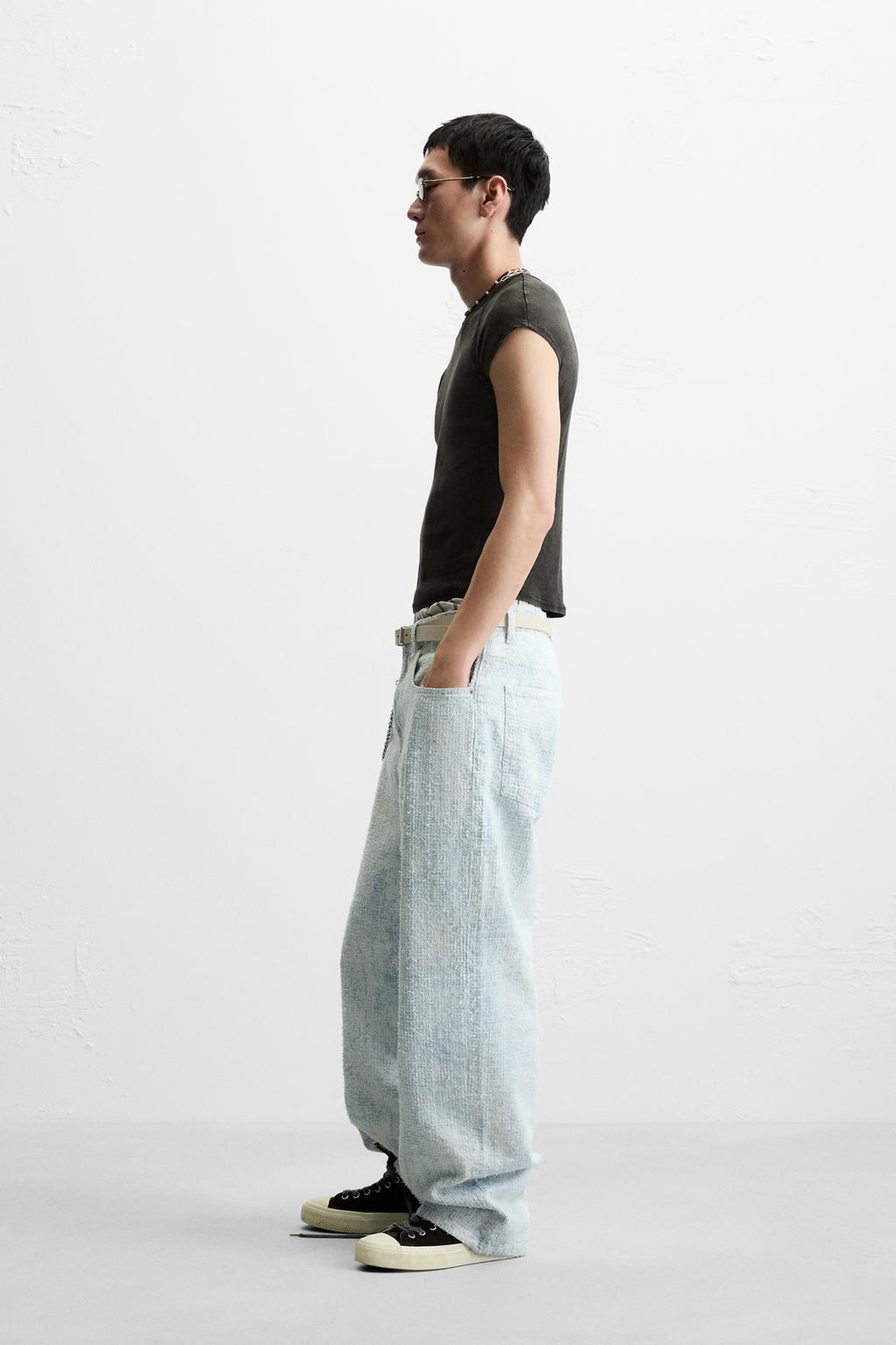 ДЖИНСЫ BAGGY FIT С ЭФФЕКТОМ ПОТЕРТОСТИ
