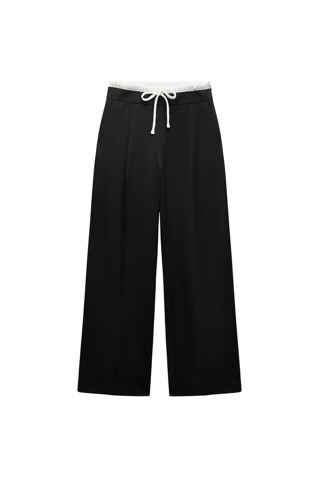 БРЮКИ WIDE LEG С ДВОЙНЫМ ПОЯСОМ
