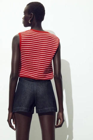 Жаккардовый жилет с пуговицами- Заказать в России