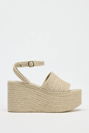 Джутовые босоножки на платформе- Заказать в России