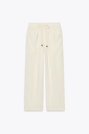 Брюки в стиле рустик с эластичным поясом- Заказать в России