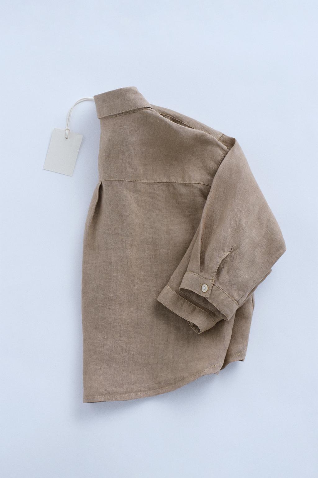 ZARA TIMELESS - ОДНОТОННАЯ РУБАШКА ИЗ 100% ЛЬНА