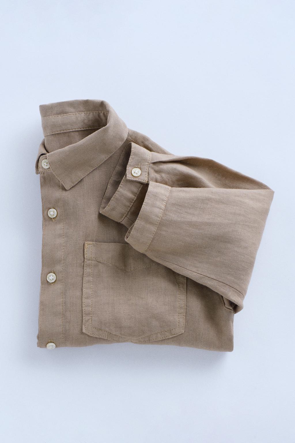 ZARA TIMELESS - ОДНОТОННАЯ РУБАШКА ИЗ 100% ЛЬНА