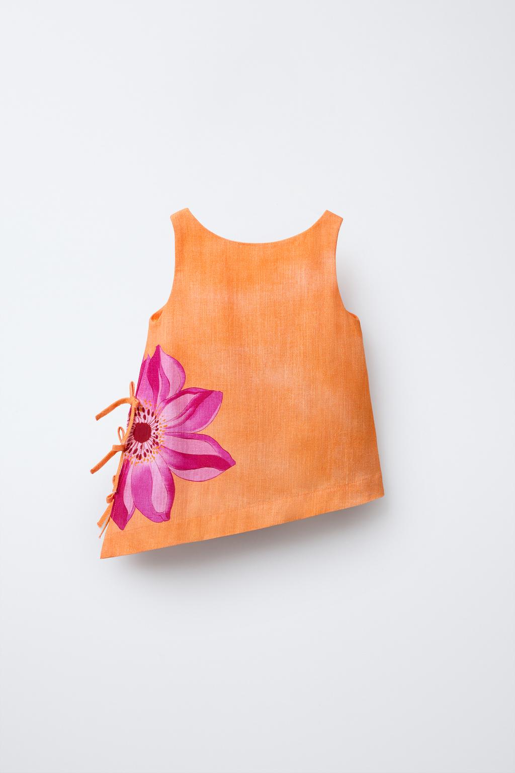 Топ с цветочным принтом из льна