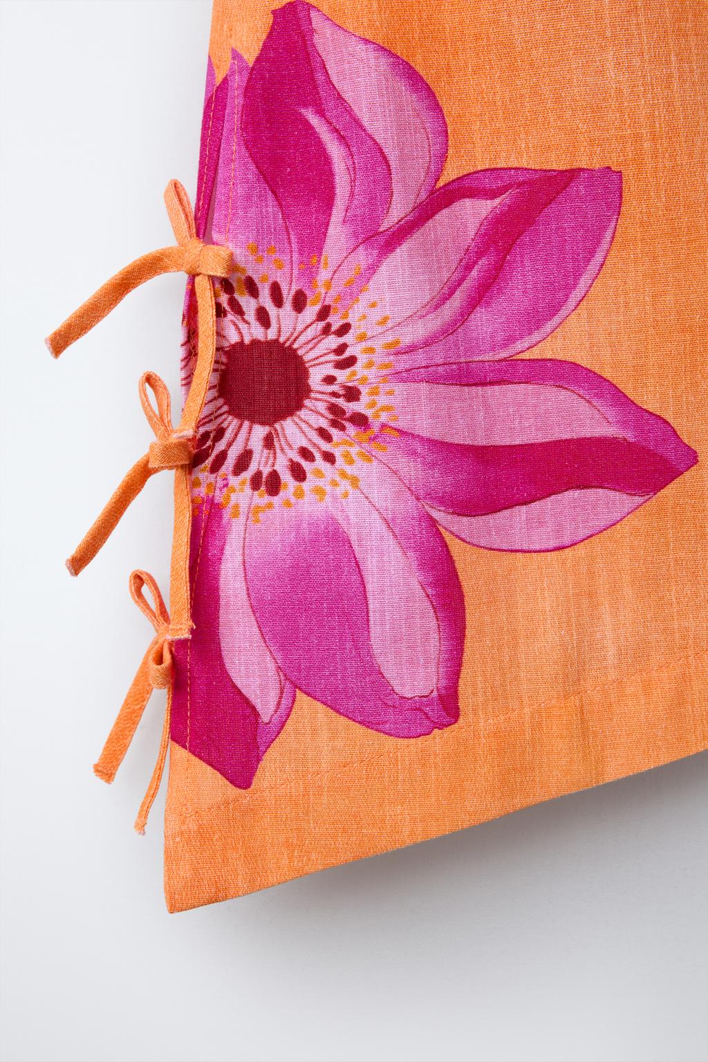 Топ с цветочным принтом из льна