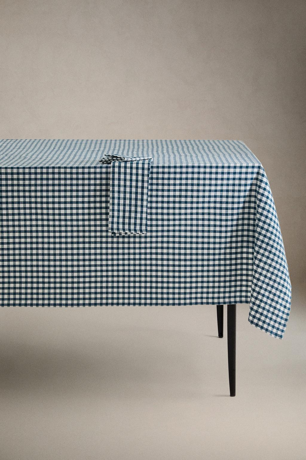 Хлопковый скатерть в клетку gingham