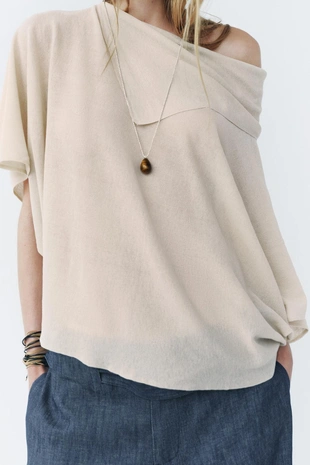 Однотонный трикотажный топ-накидка- Заказать в России