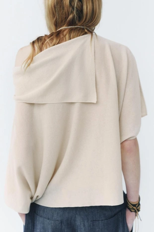 Однотонный трикотажный топ-накидка- Заказать в России