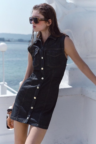 Мини-платье джинсовое Z1975- Заказать в России