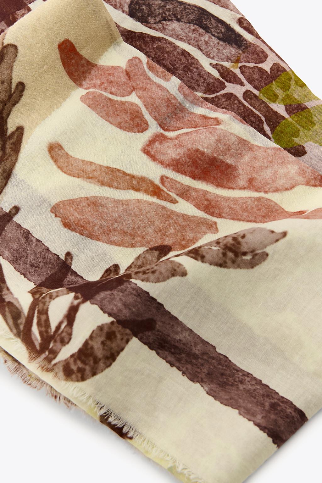 ШАРФ ИЗ ХЛОПКА С ПРИНТОМ «ПИОНЫ»