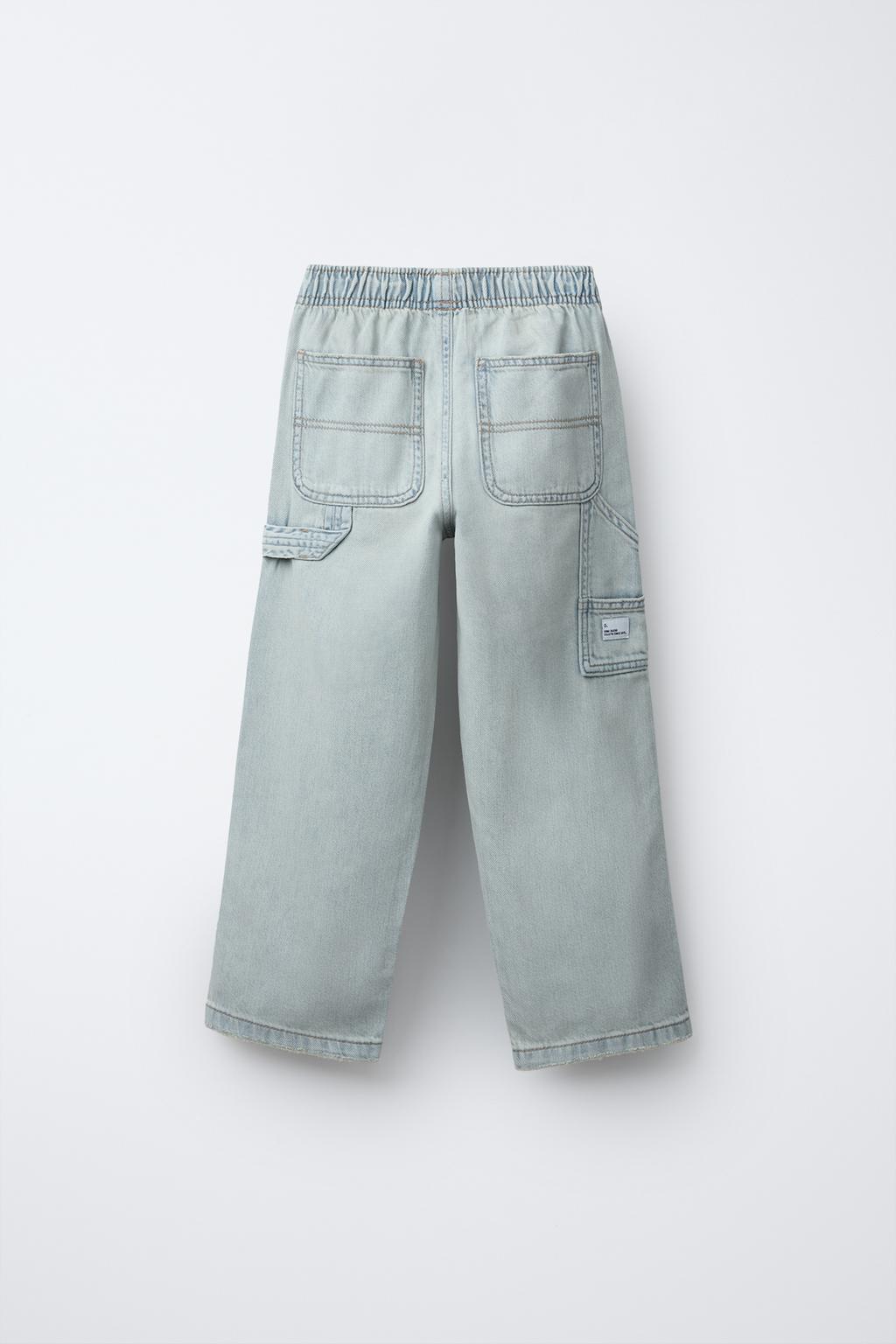 ДЖИНСЫ КАРГО С ЭФФЕКТОМ ПОТЕРТОСТИ