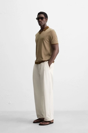 Трикотажное поло в полоску- Заказать в России