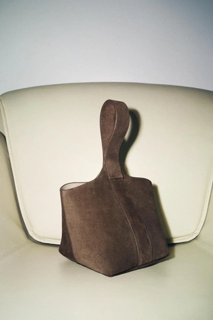 Мини-сумка-мешок из замши- Заказать в России